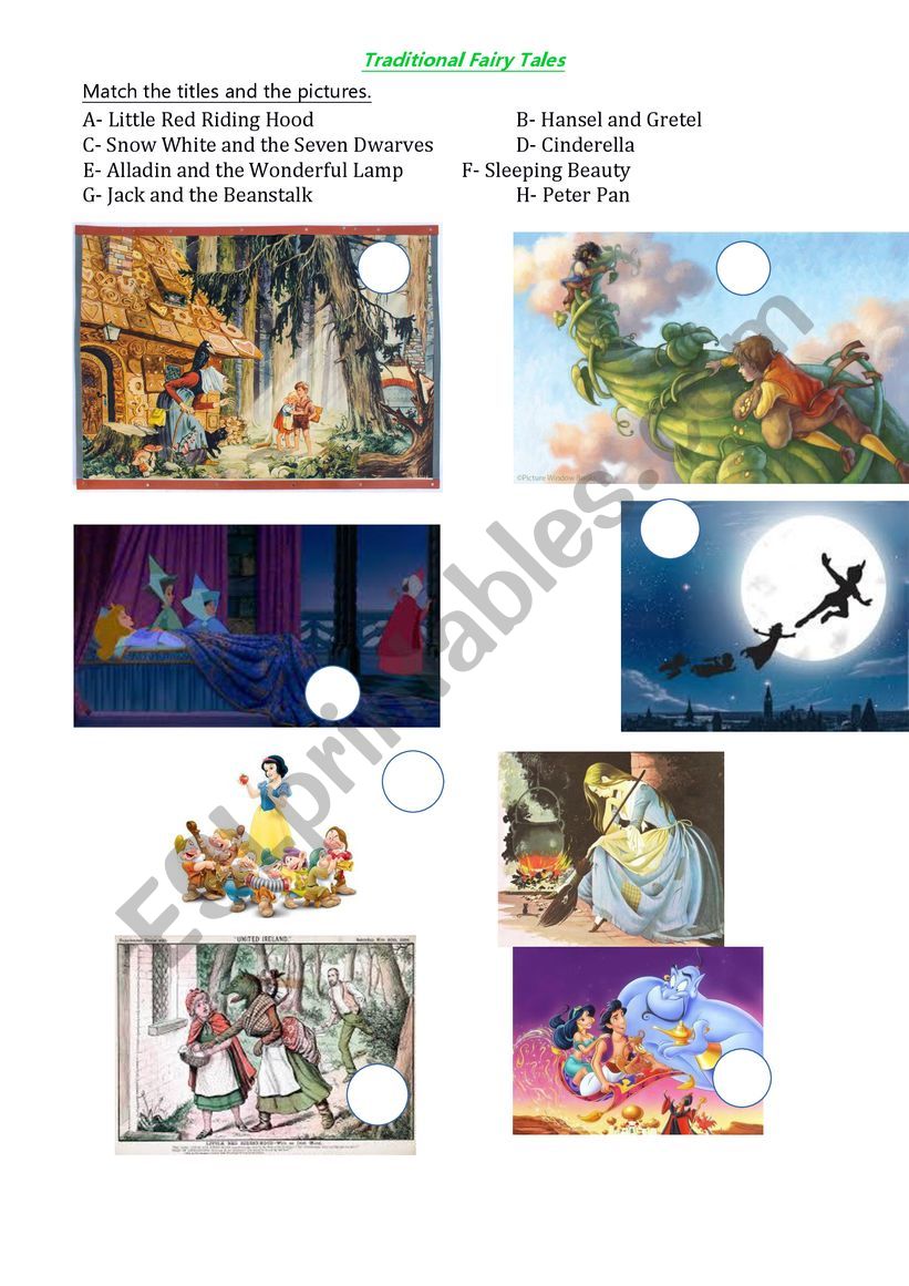 Traditional Fairy Tales worksheet