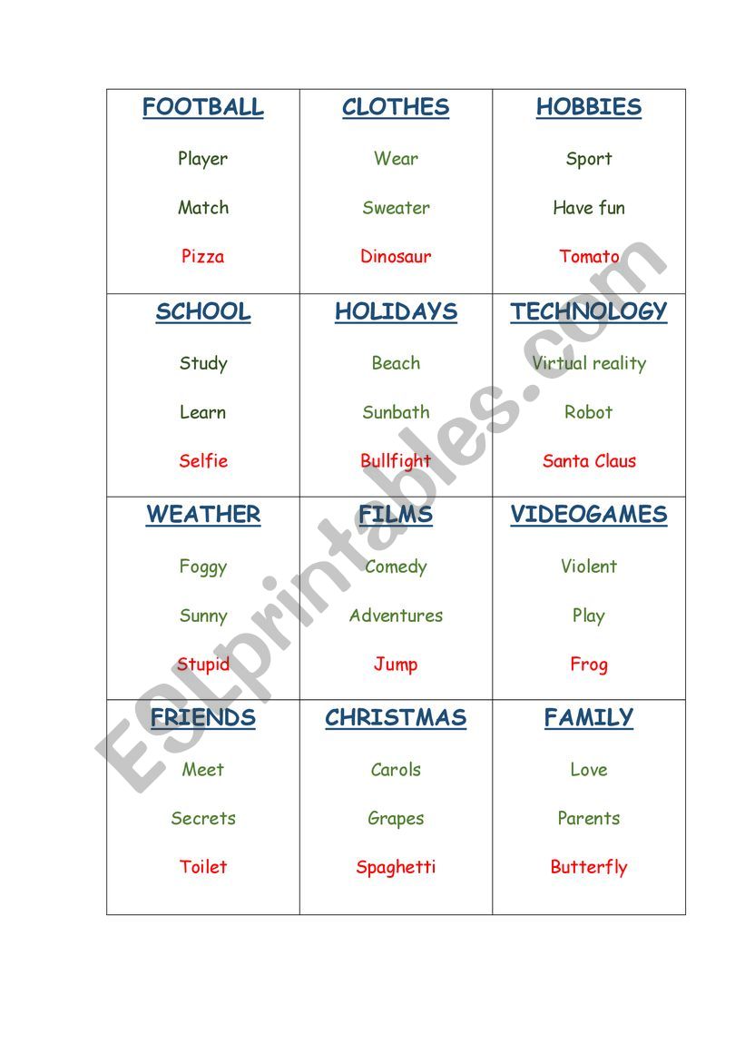 Find out the word worksheet