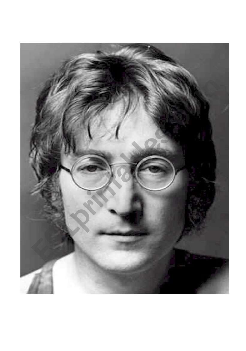 flash-card john lennon worksheet