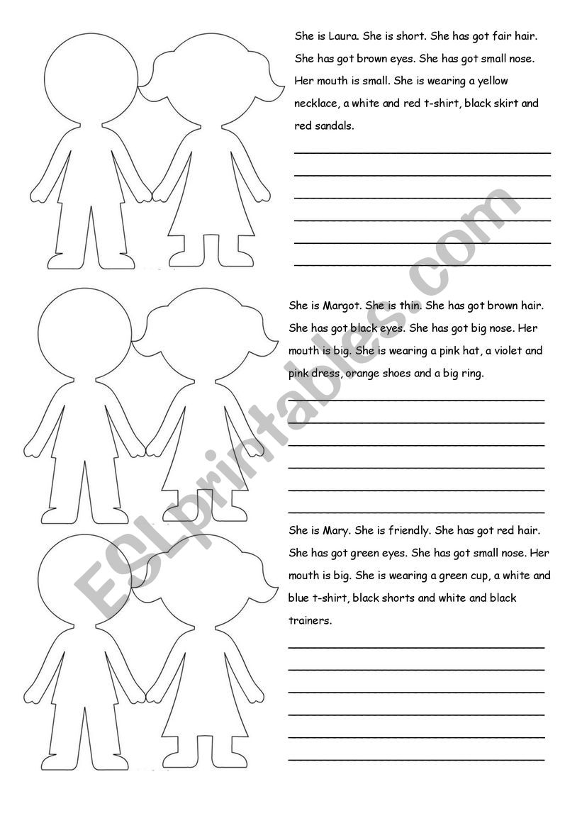 PEOPLE DESCRIPTION  worksheet