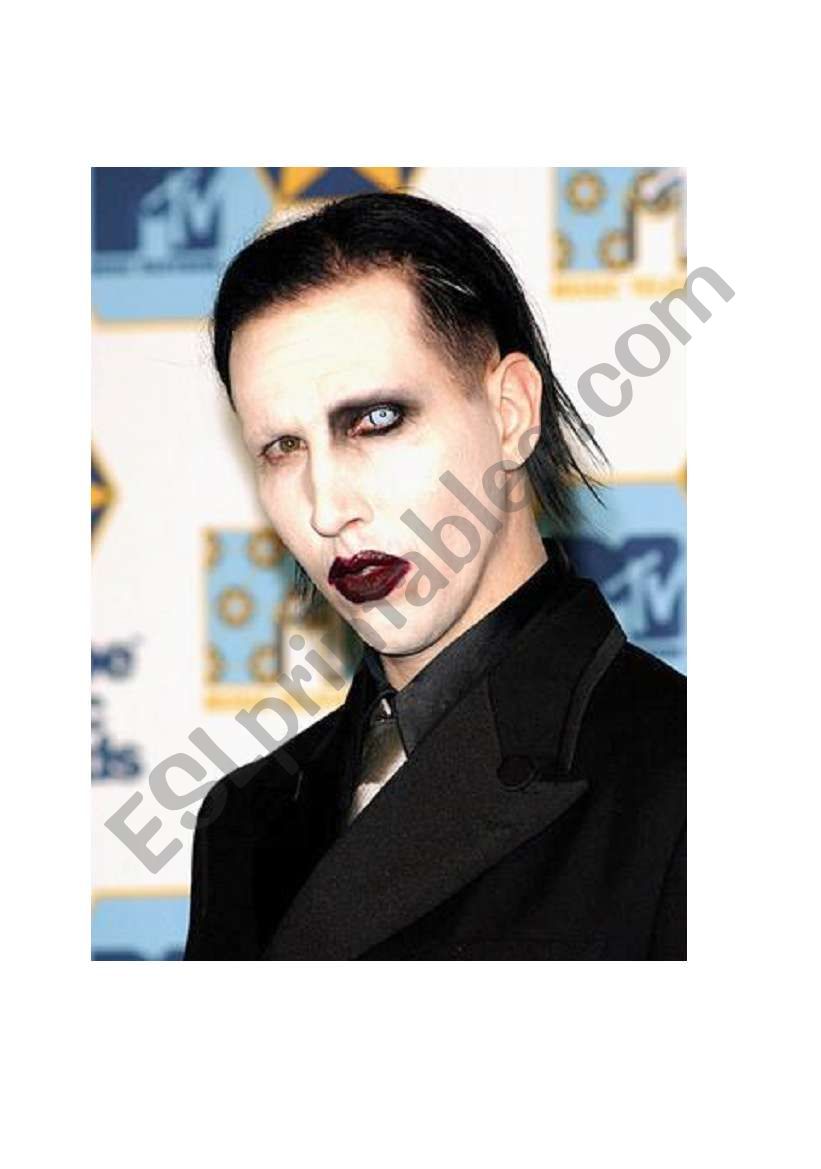 flash-card Marylin Manson worksheet