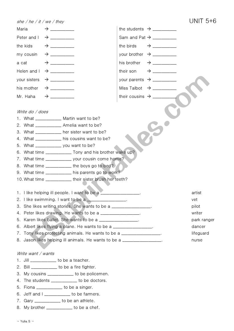 big english 2 unit 5-6 1/3 worksheet