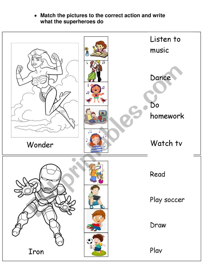 Hobbies for children worksheet Hobbies for children worksheet