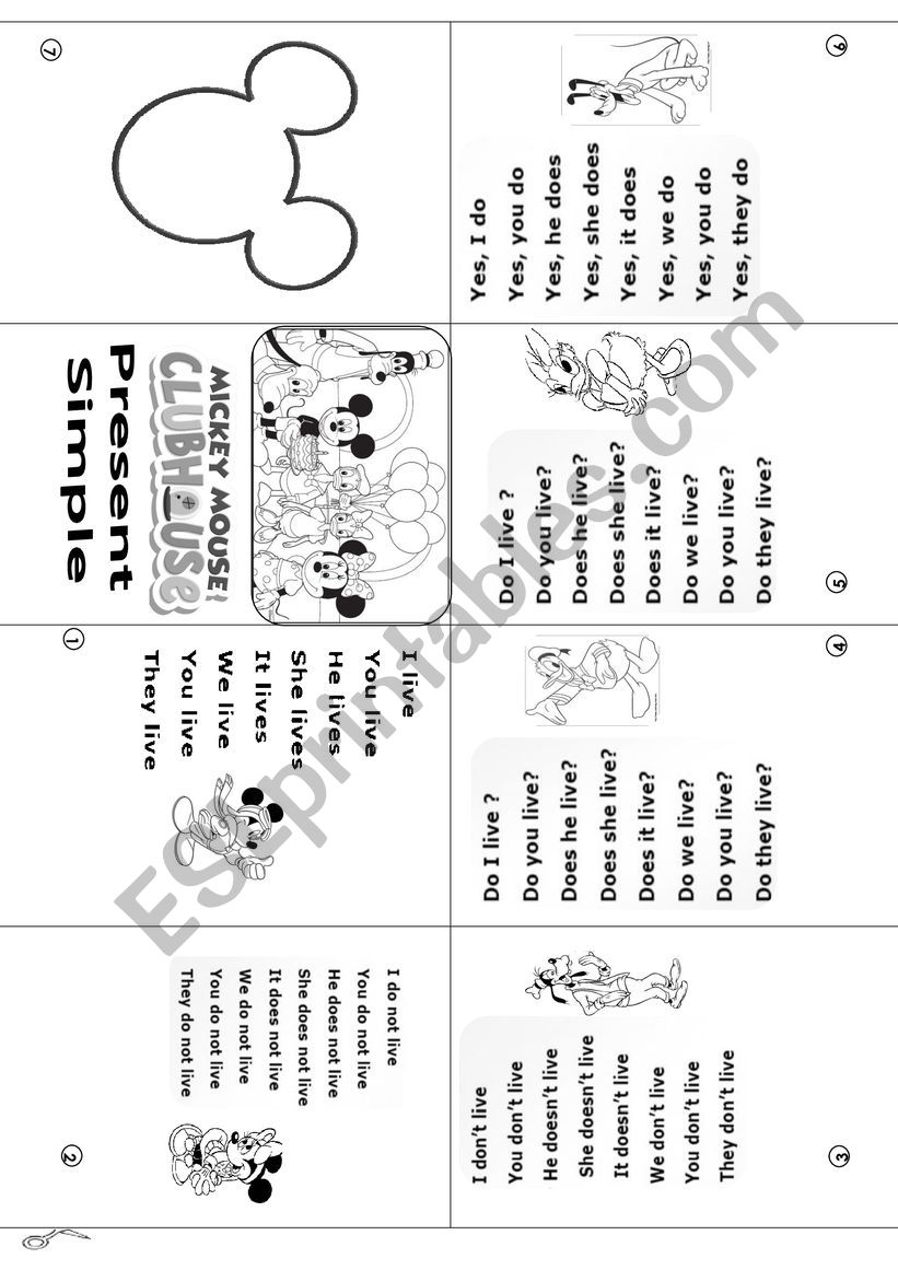 PRESENT SIMPLE MINI BOOK worksheet