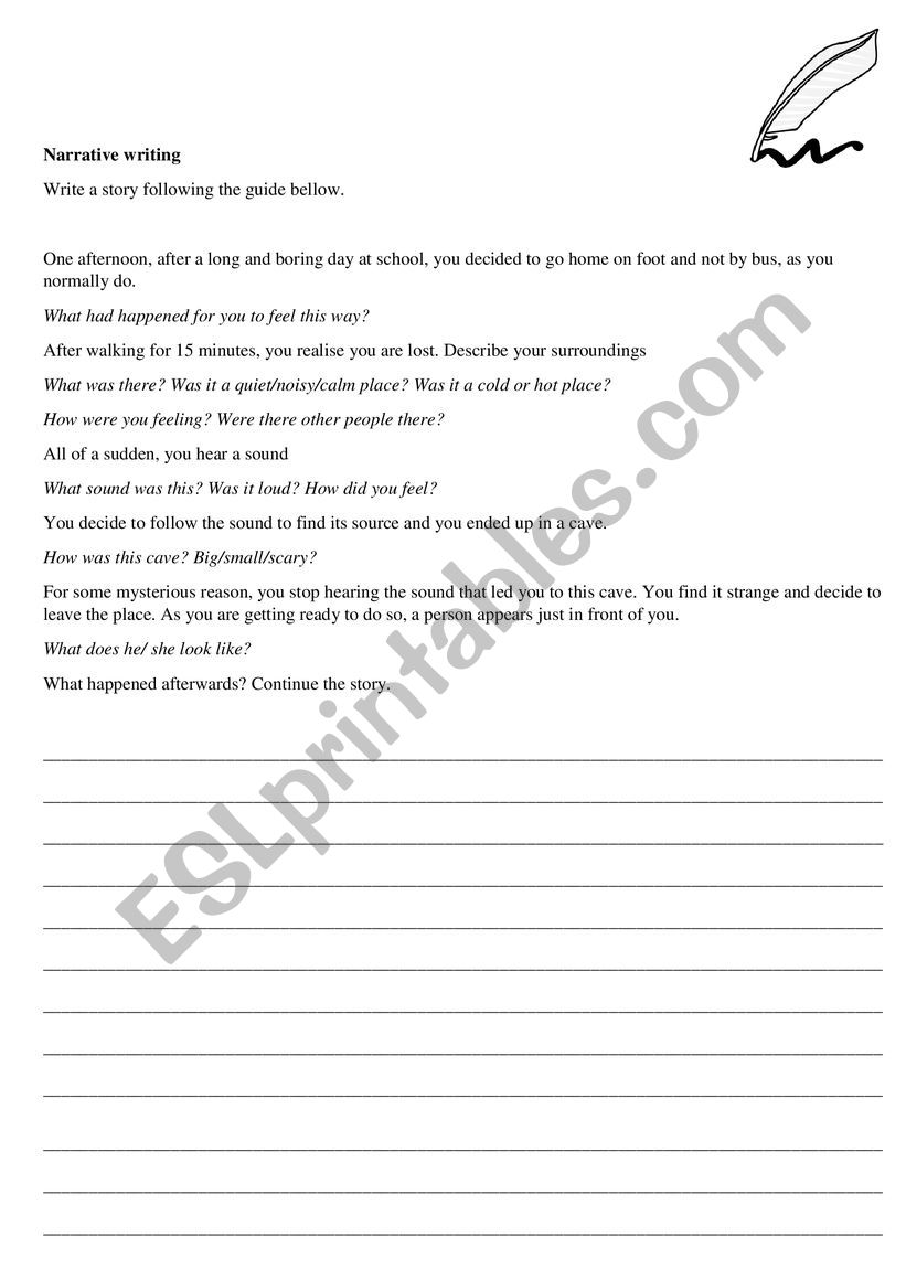 Guided narrative worksheet