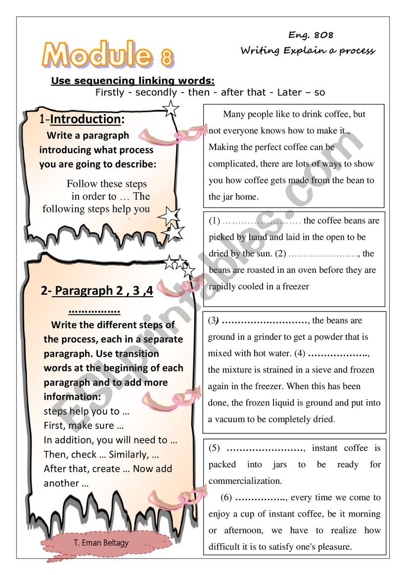 how to describe a process worksheet