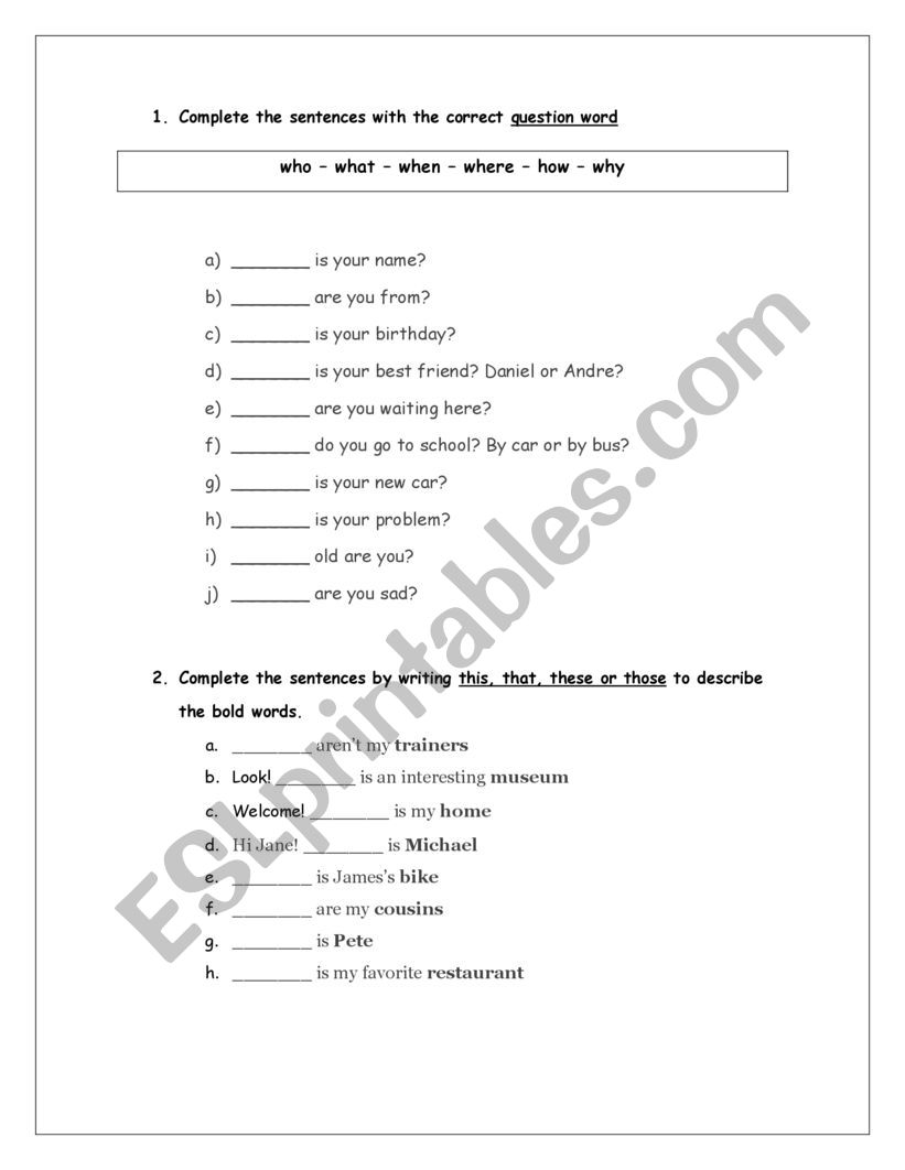 grammar excercises worksheet