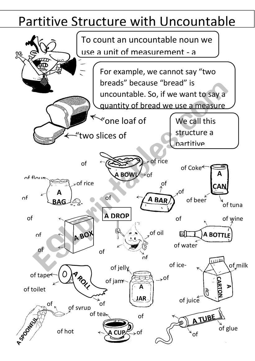 Partitive Structure  worksheet