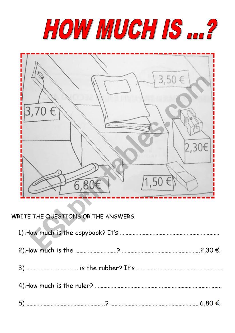 HOW MUCH IS ...? worksheet