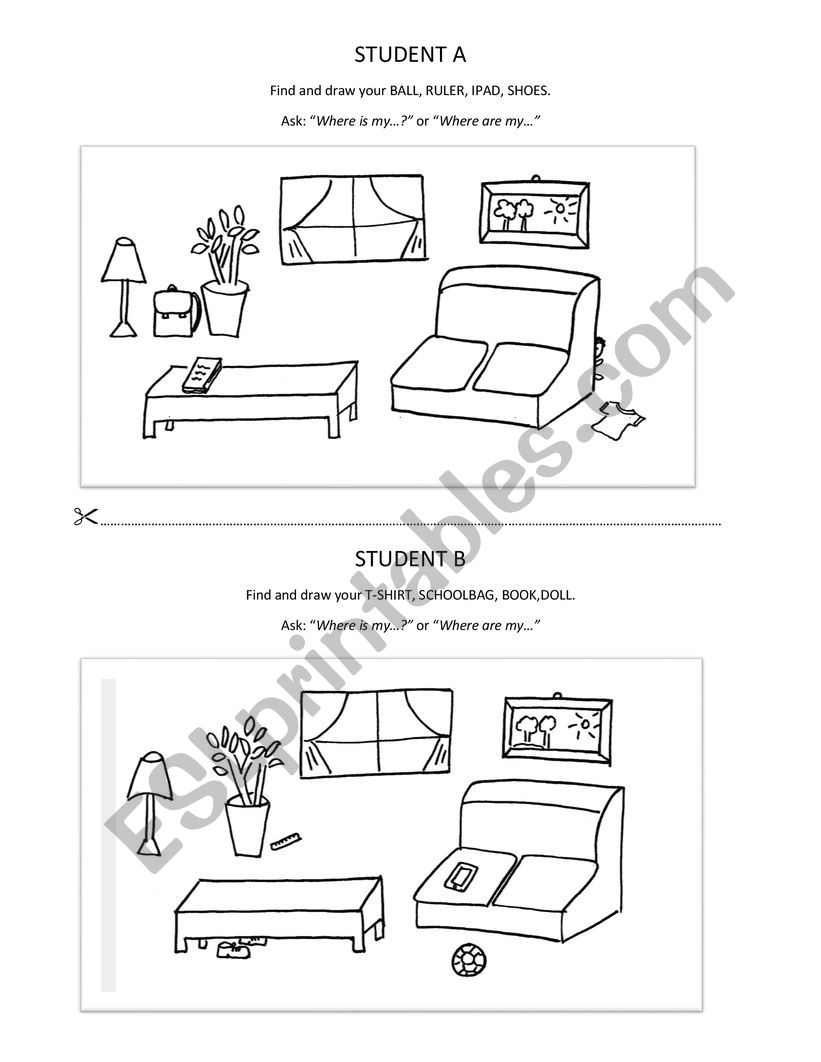 Wheres my...? worksheet