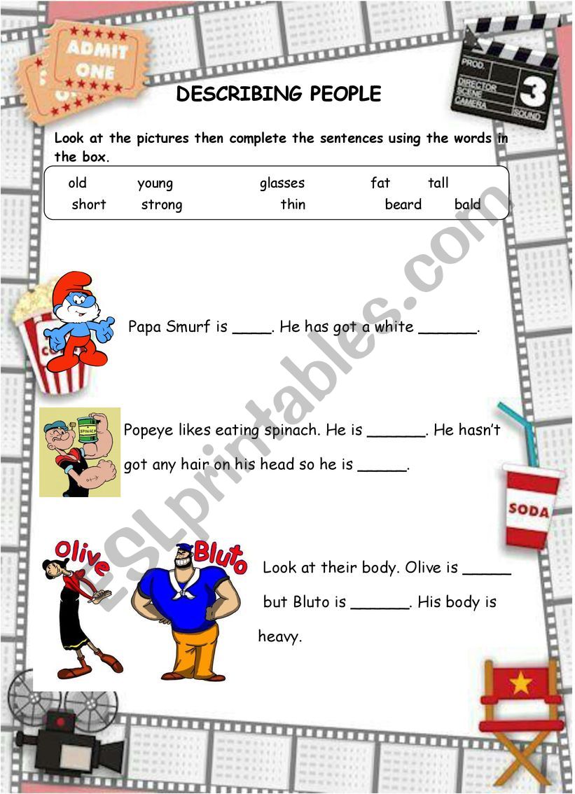 Describing people worksheet