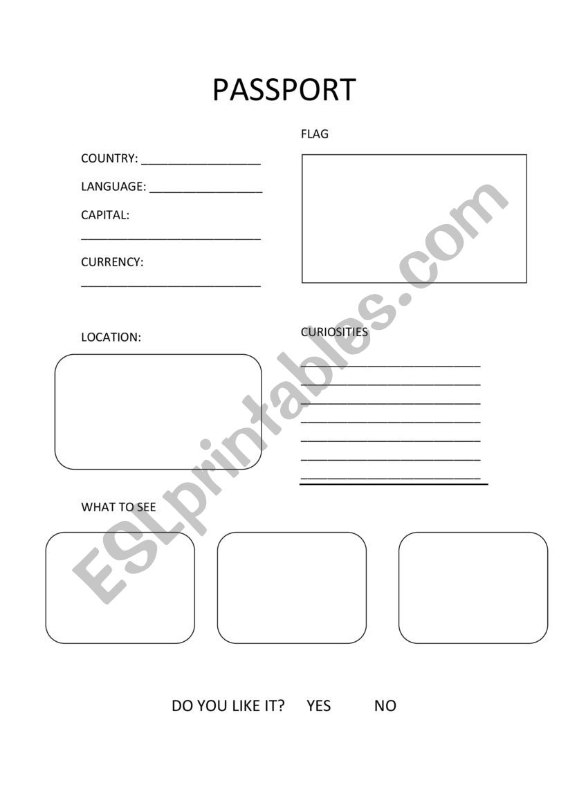 Passport worksheet