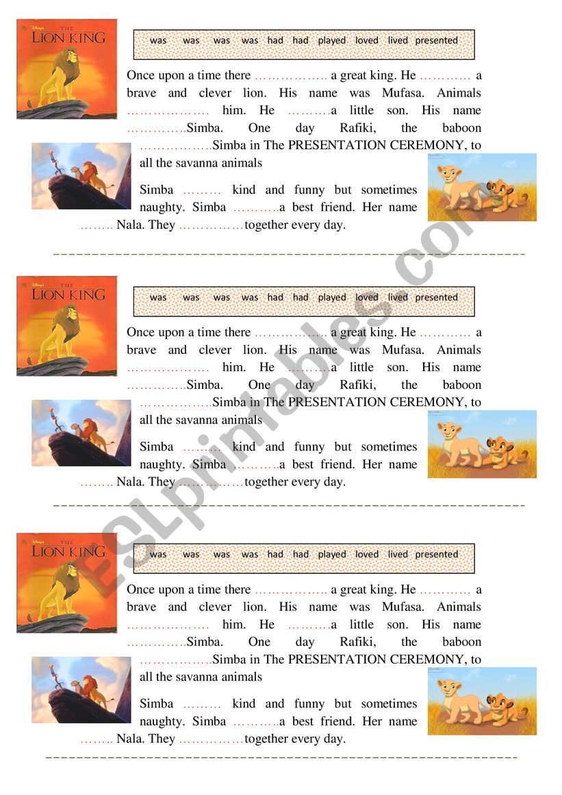 THE LION KING worksheet