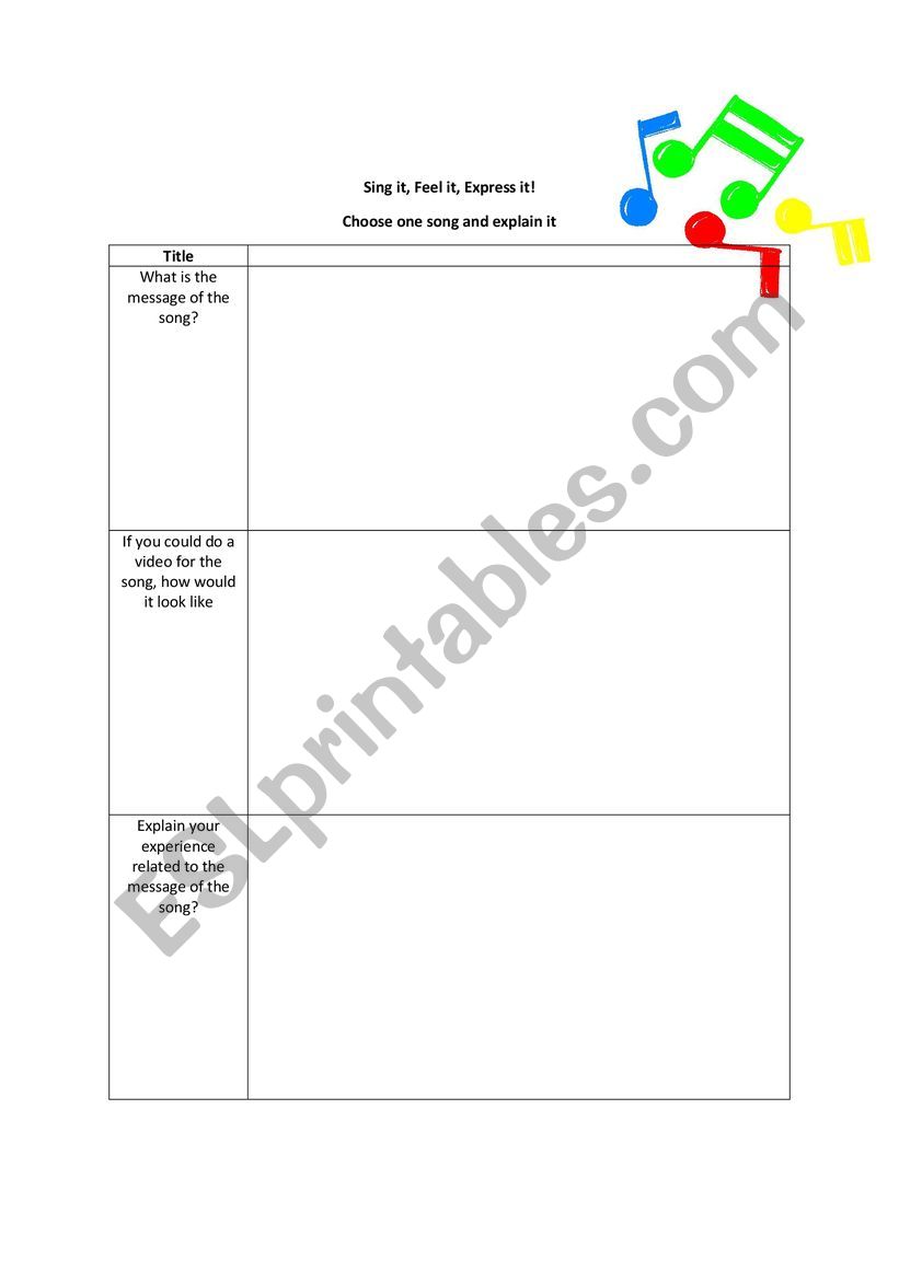 Song Lyrics & Interpretation Exercise