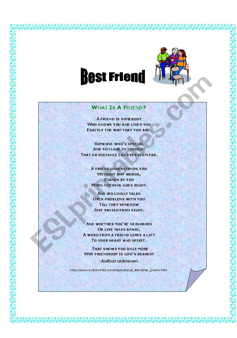 Best friend worksheet