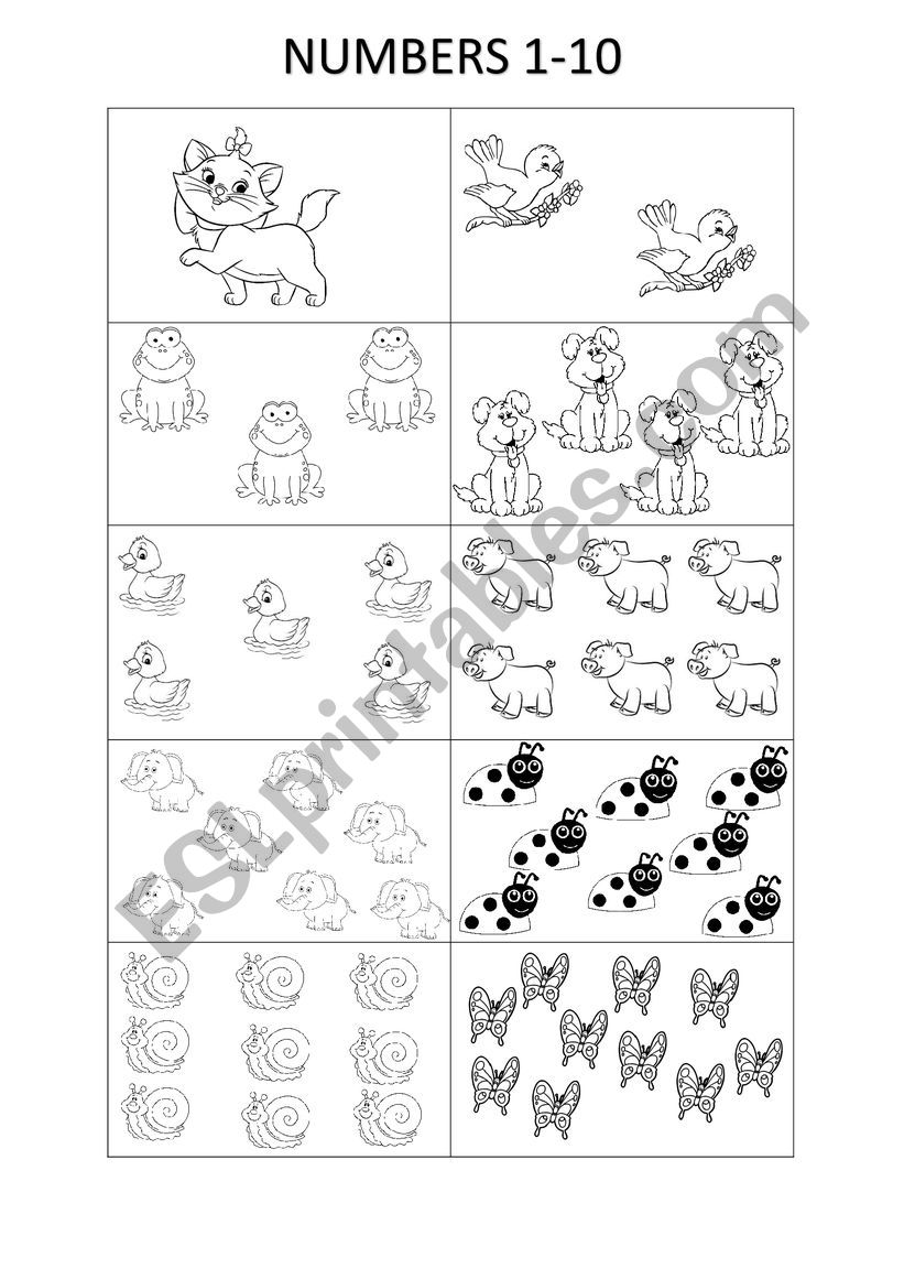 Numbers 1-10 worksheet