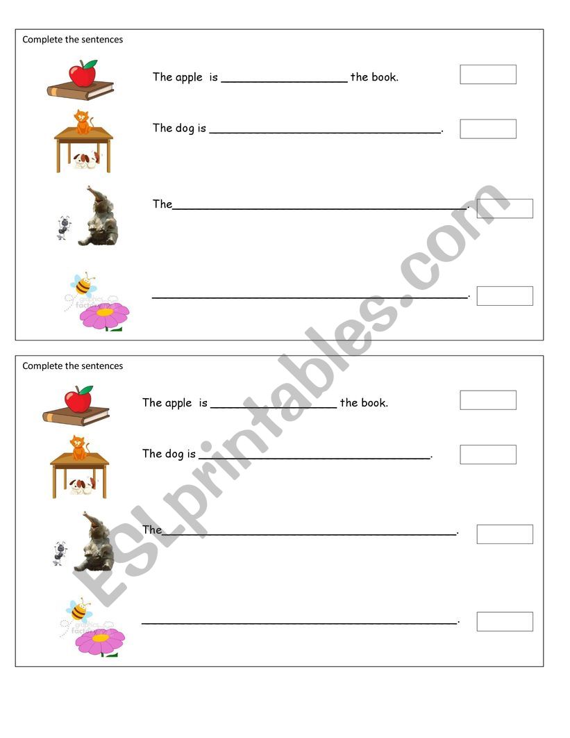 prepositions worksheet