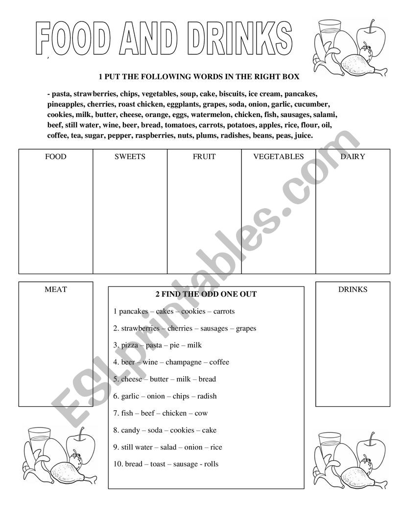 FOOD AND DRINKS  worksheet