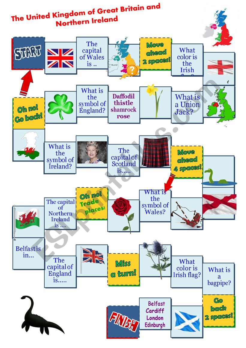 The UK and Northern Ireland board game