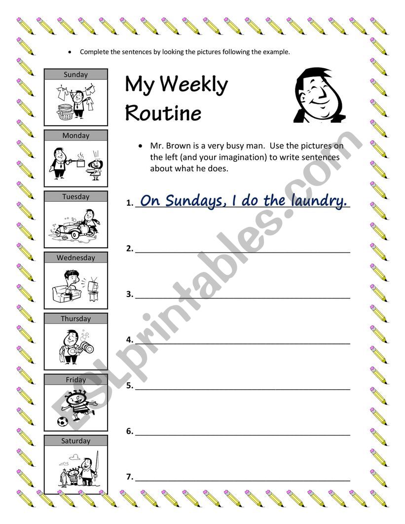 Daily Routine worksheet