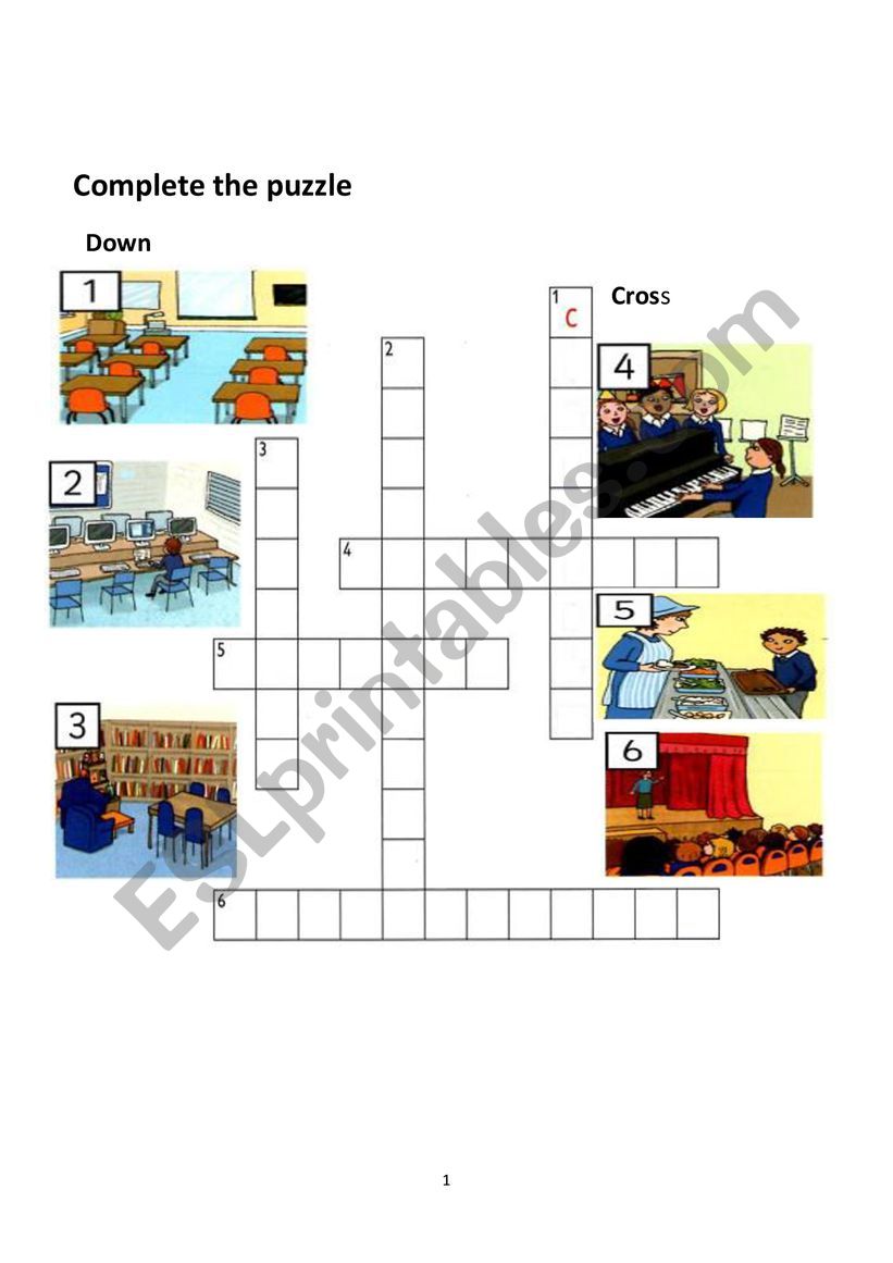 Places puzzle worksheet