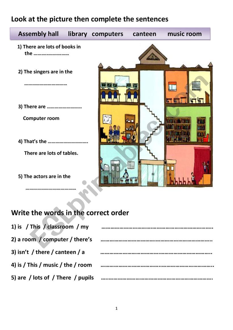 places worksheet