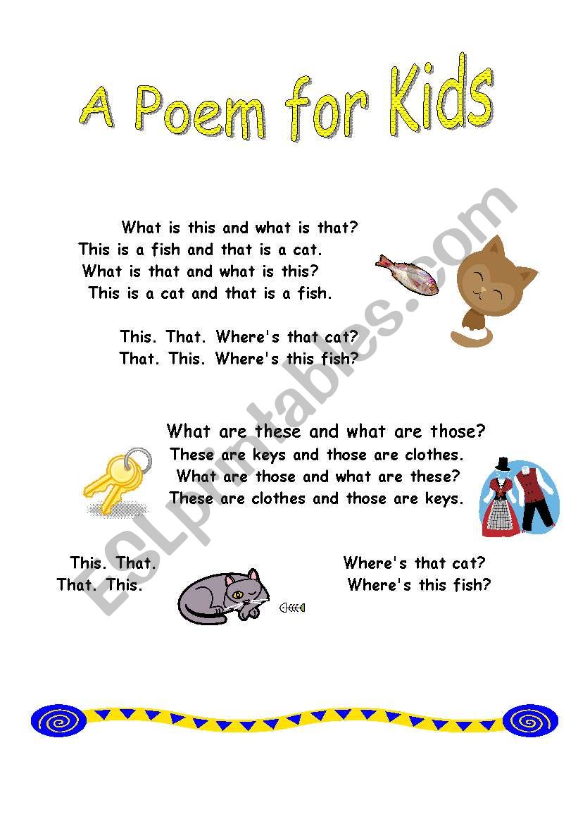 Poem for kids worksheet