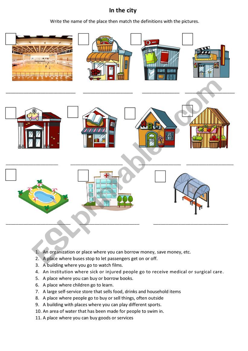In the city worksheet