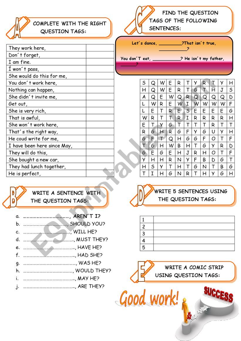 QUESTION TAGS worksheet