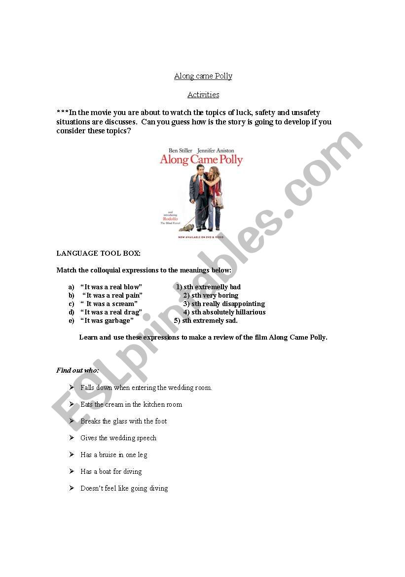 Along came Polly worksheet
