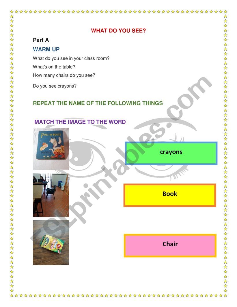 What do yo see?  worksheet