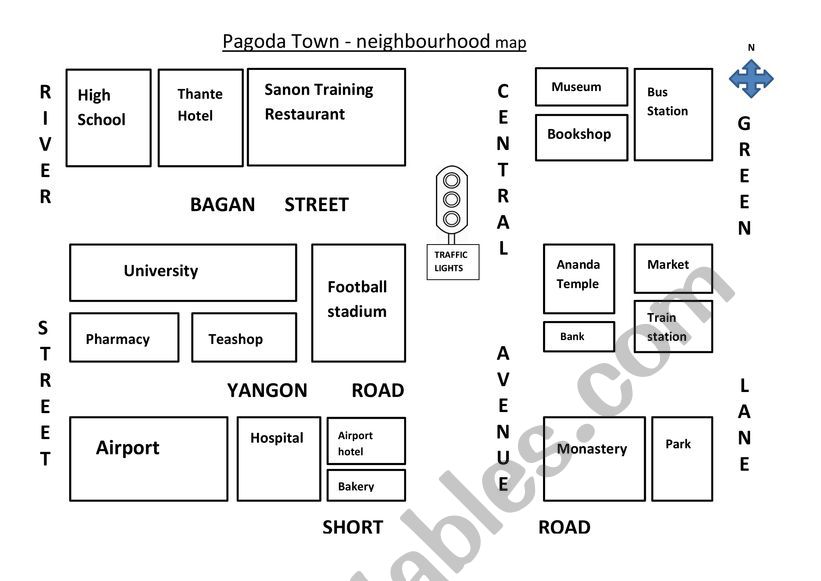 map reading simple Myanmar map