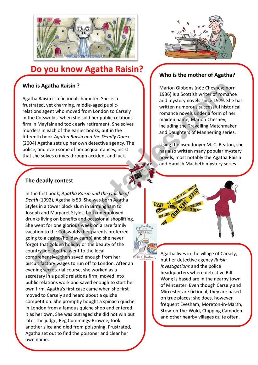 Do you know Agatha Raisin ? worksheet