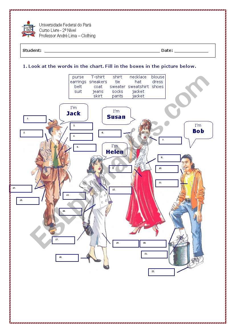 Clothing worksheet