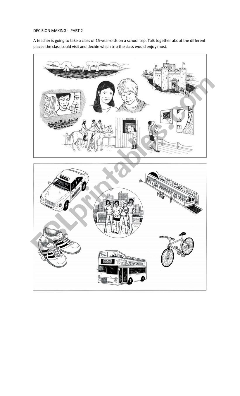 PET speaking practice  worksheet
