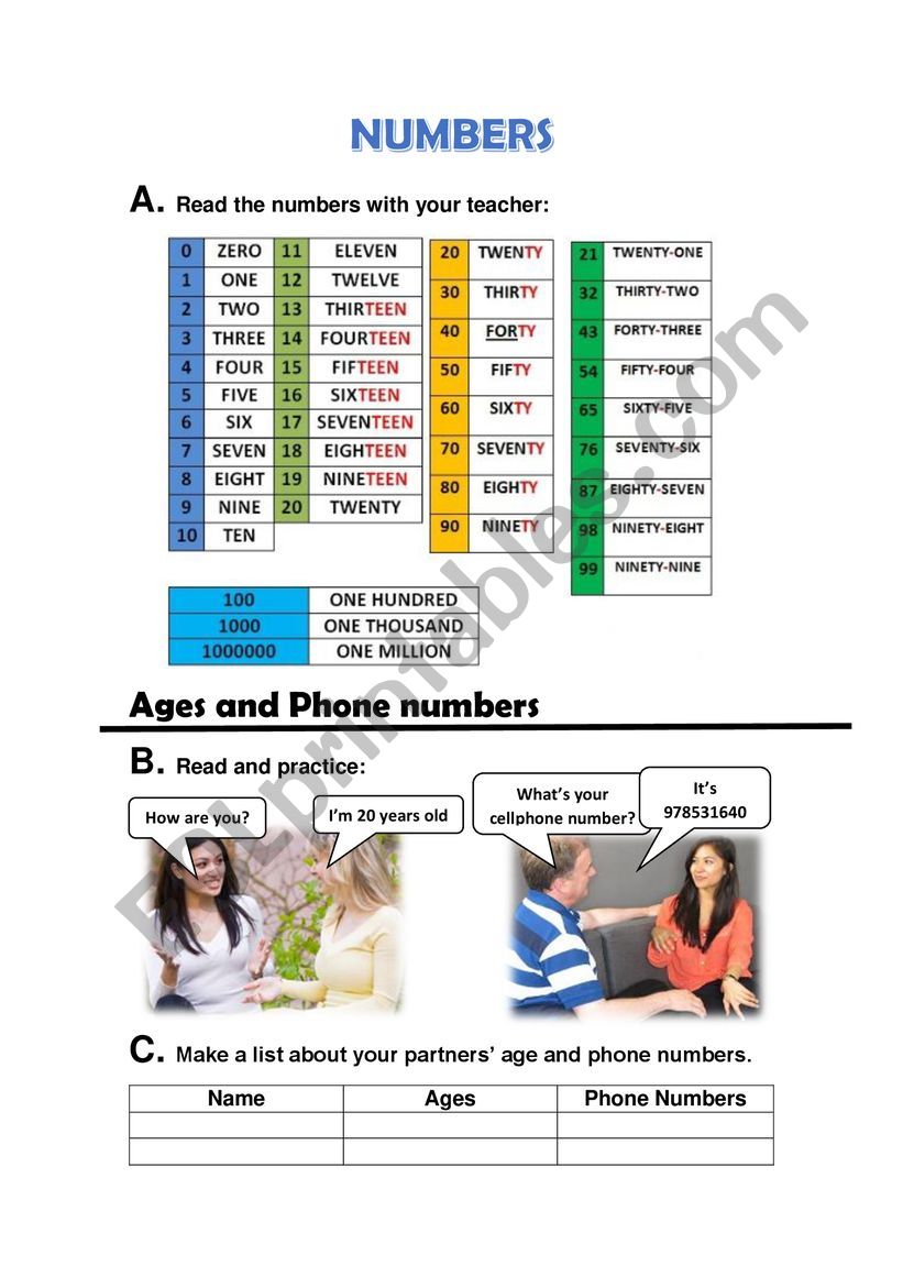 Using Numbers worksheet