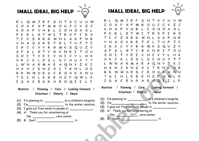 Planning Wordsearch worksheet