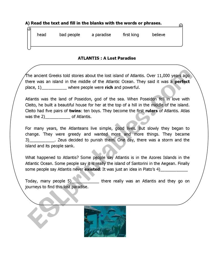 Reading Activities worksheet