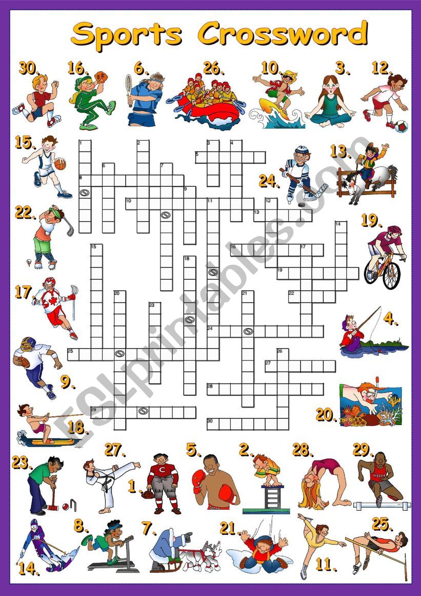 Sports Crossword worksheet