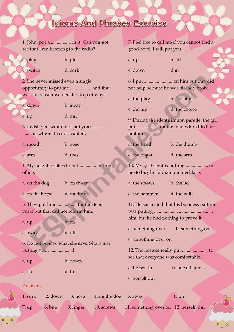 idiom worksheet