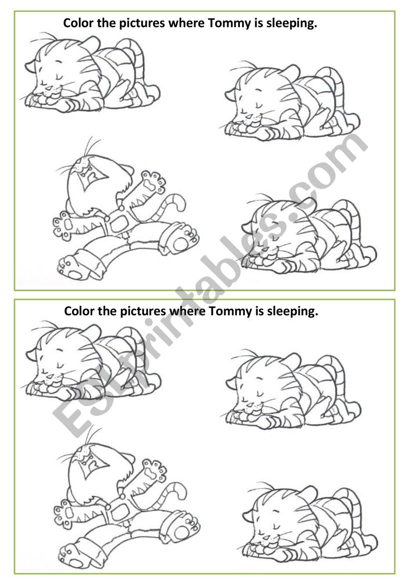 Color  the tiger worksheet