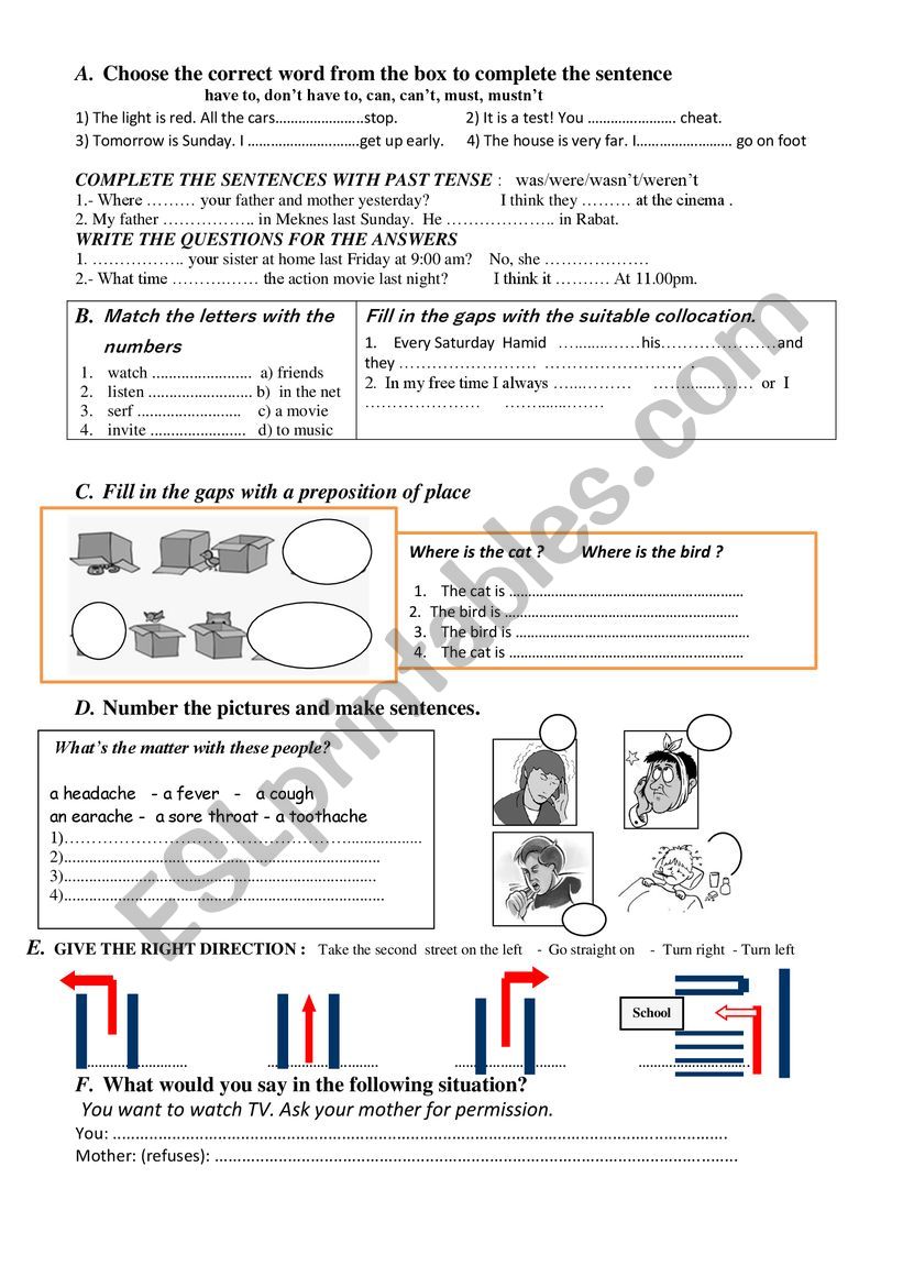 Test for beginners worksheet