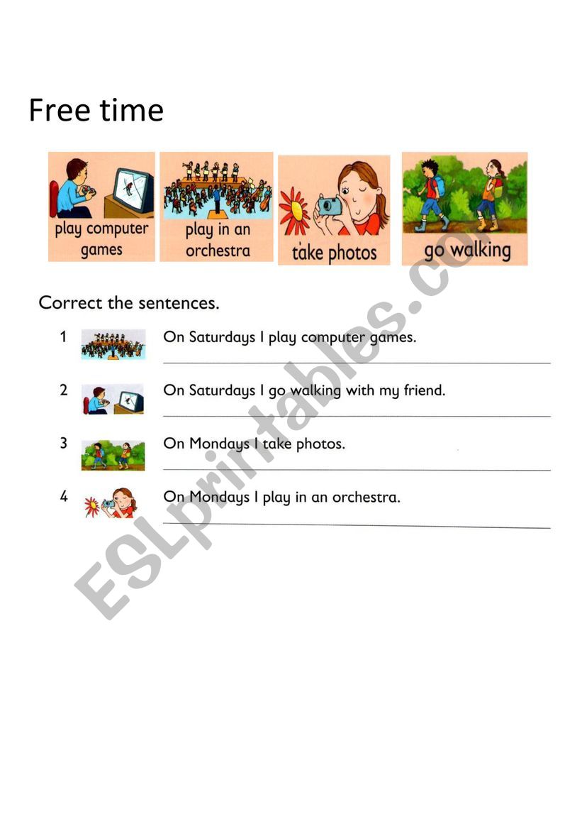 free time worksheet