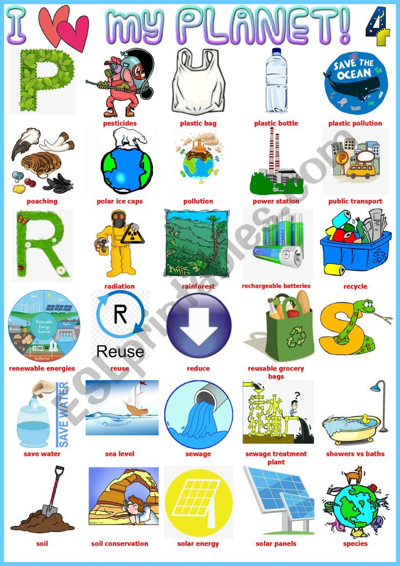 I love my planet 4 - Pictionary - Environmental vocabulary