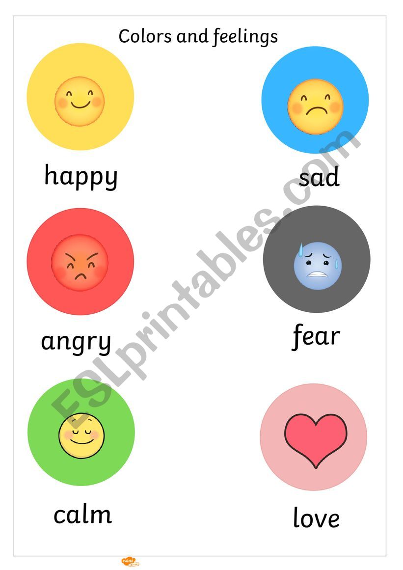 Colors and feelings worksheet