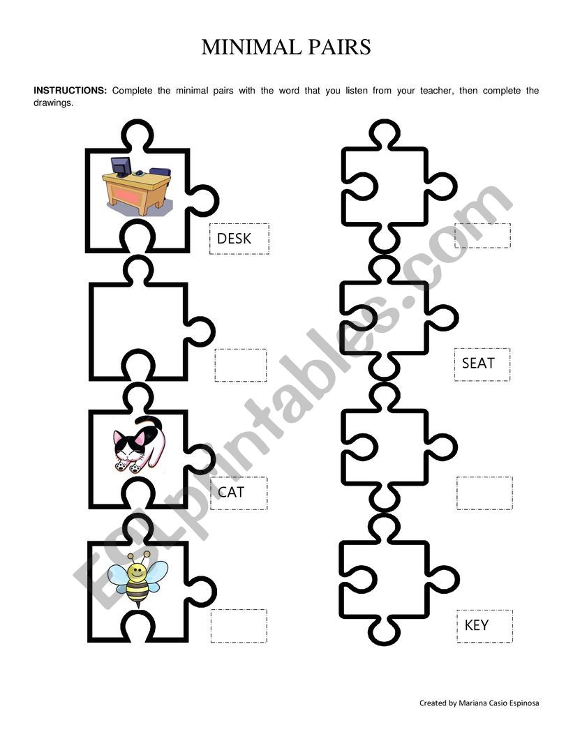 Minimal Pairs worksheet