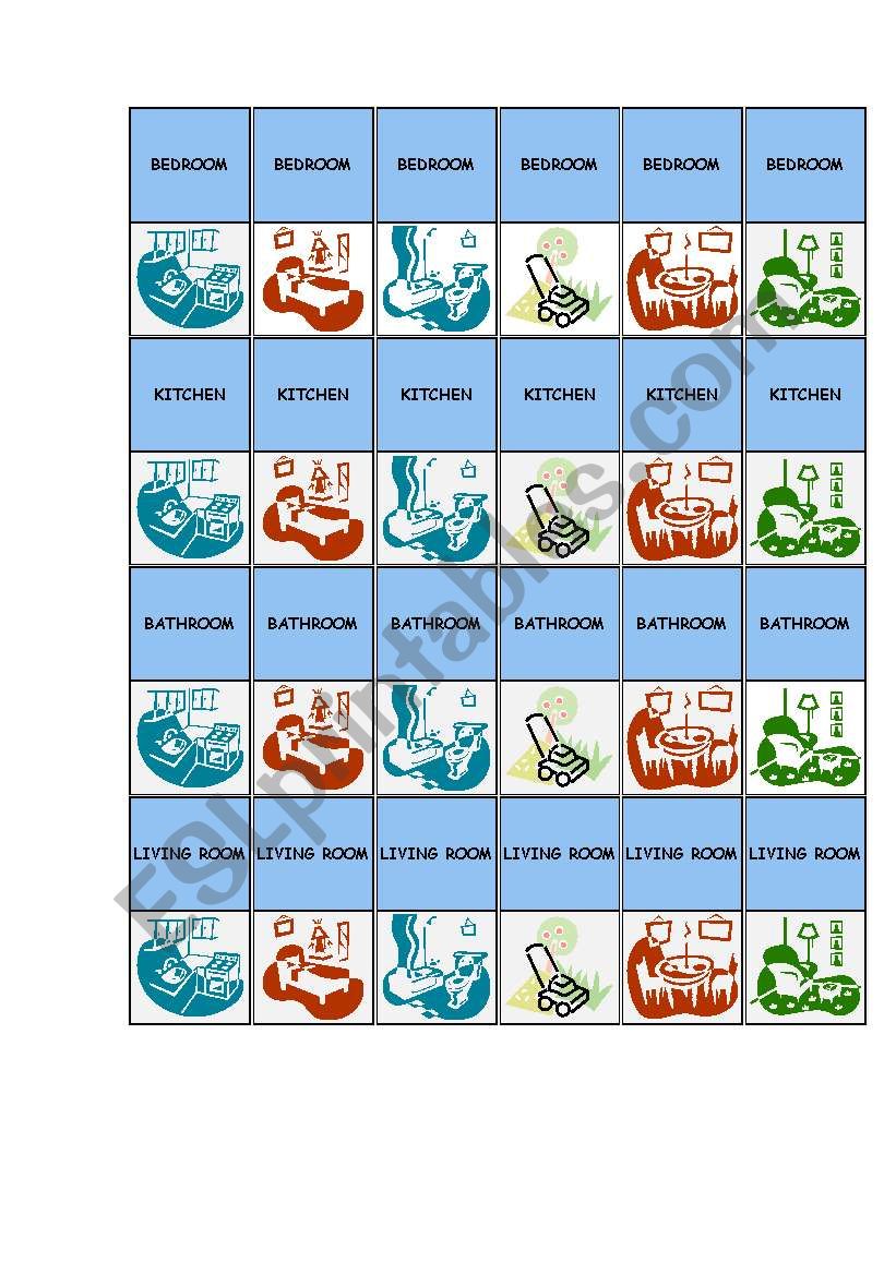 House Domino worksheet