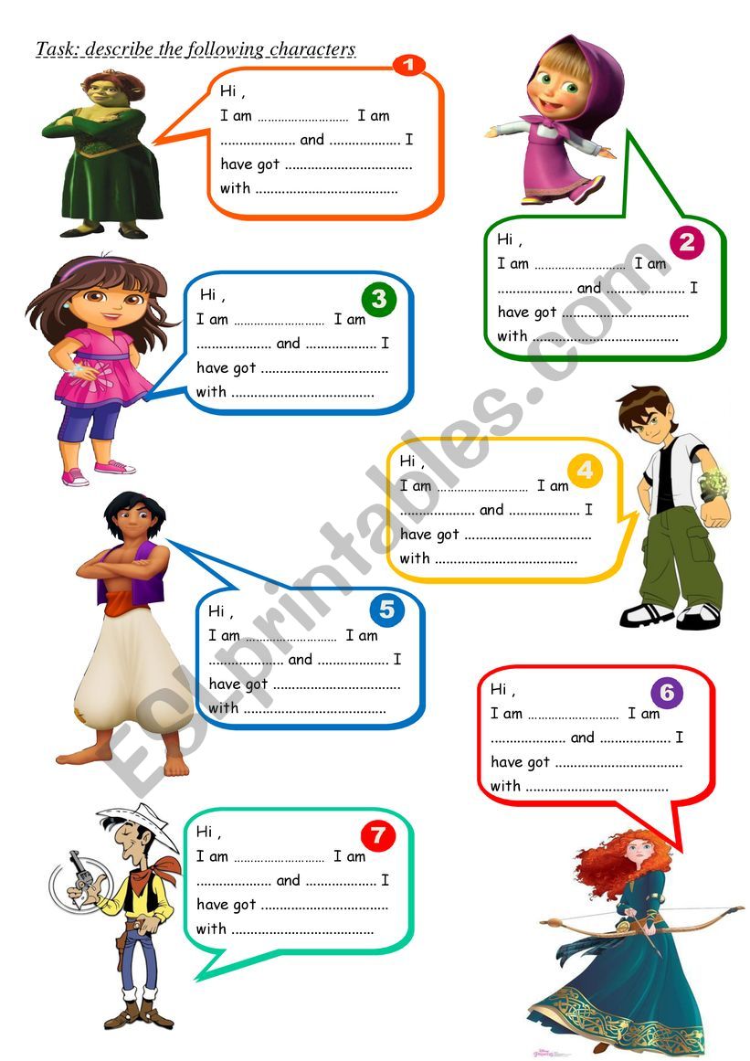 Describing Appearance Worksheet