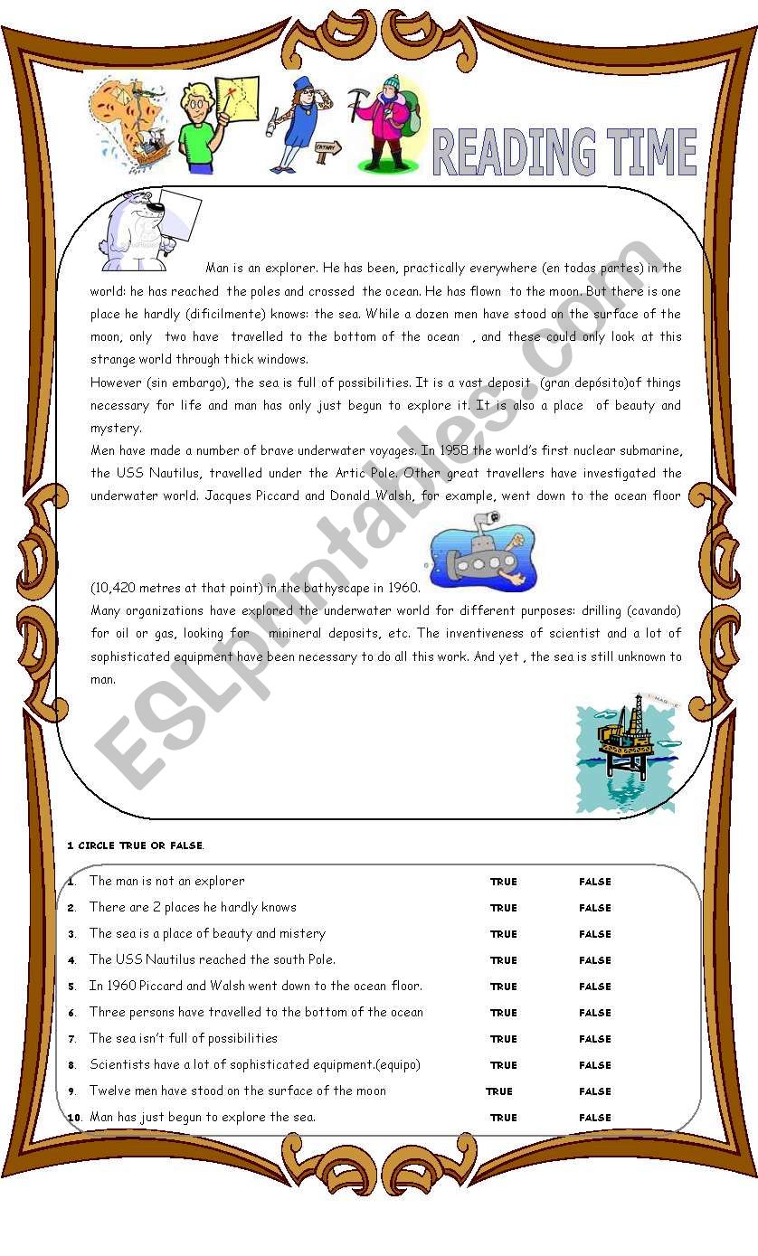 reading time worksheet