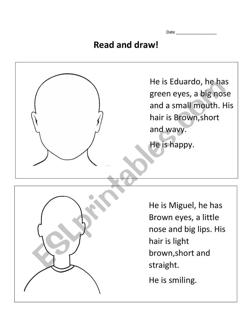 Read and draw worksheet